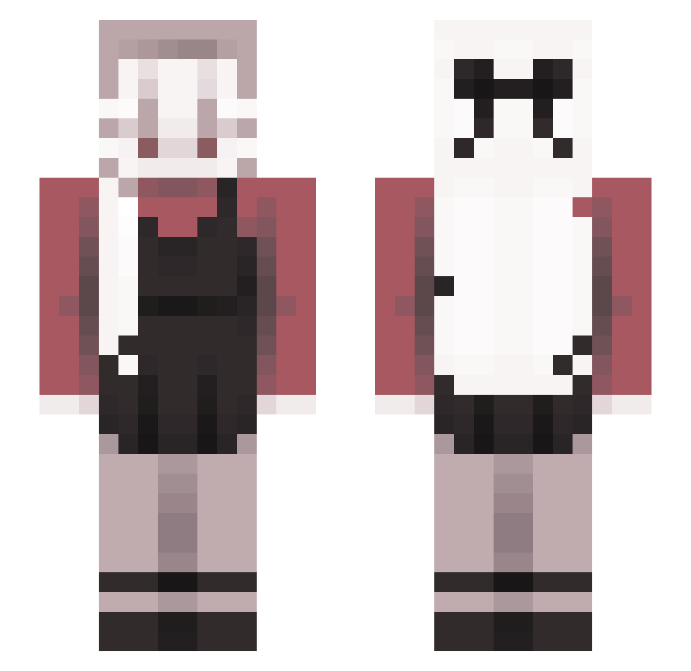 UnkownShadow Minecraft skin, front and back view