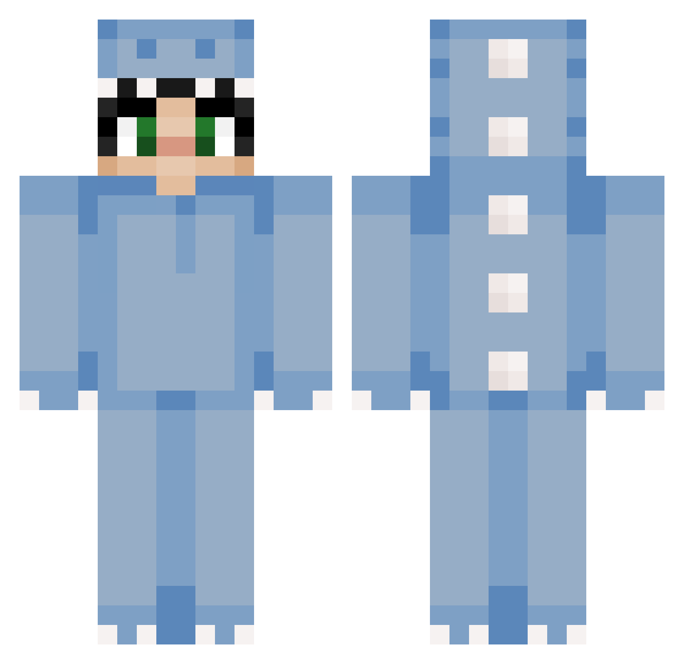 FreeFabi67 Minecraft skin, front and back view