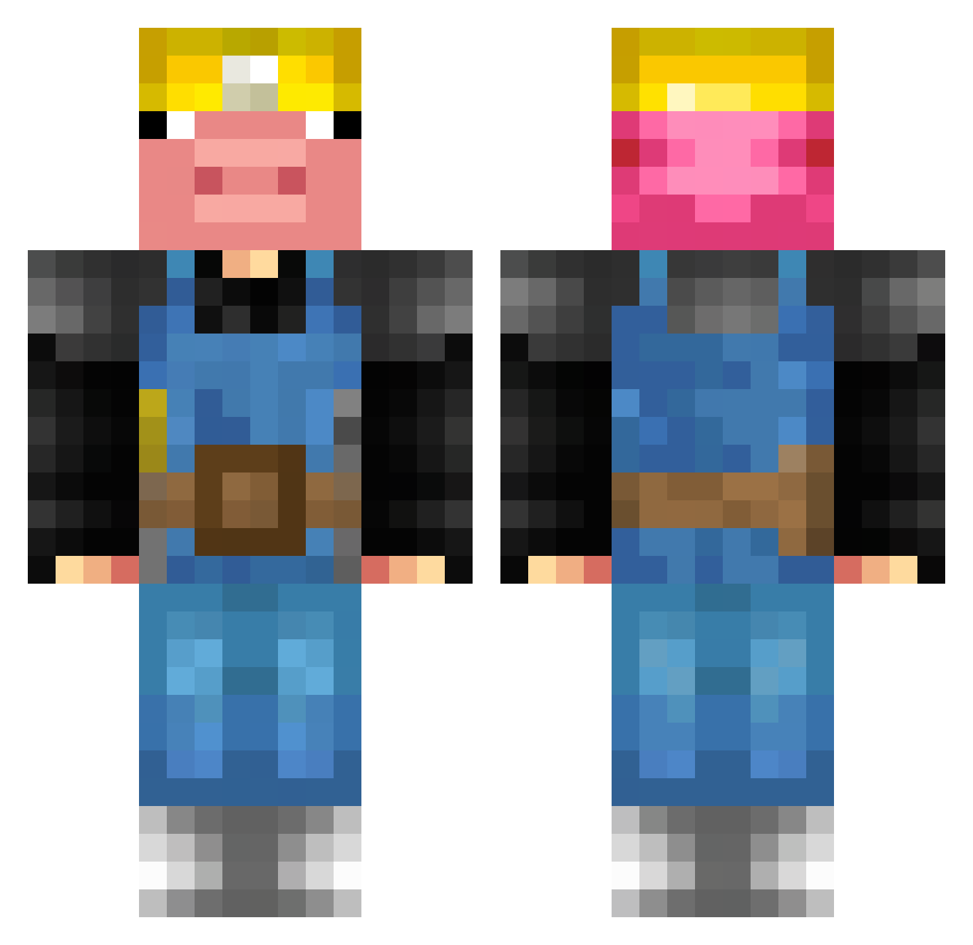 Danoschio Minecraft skin, front and back view