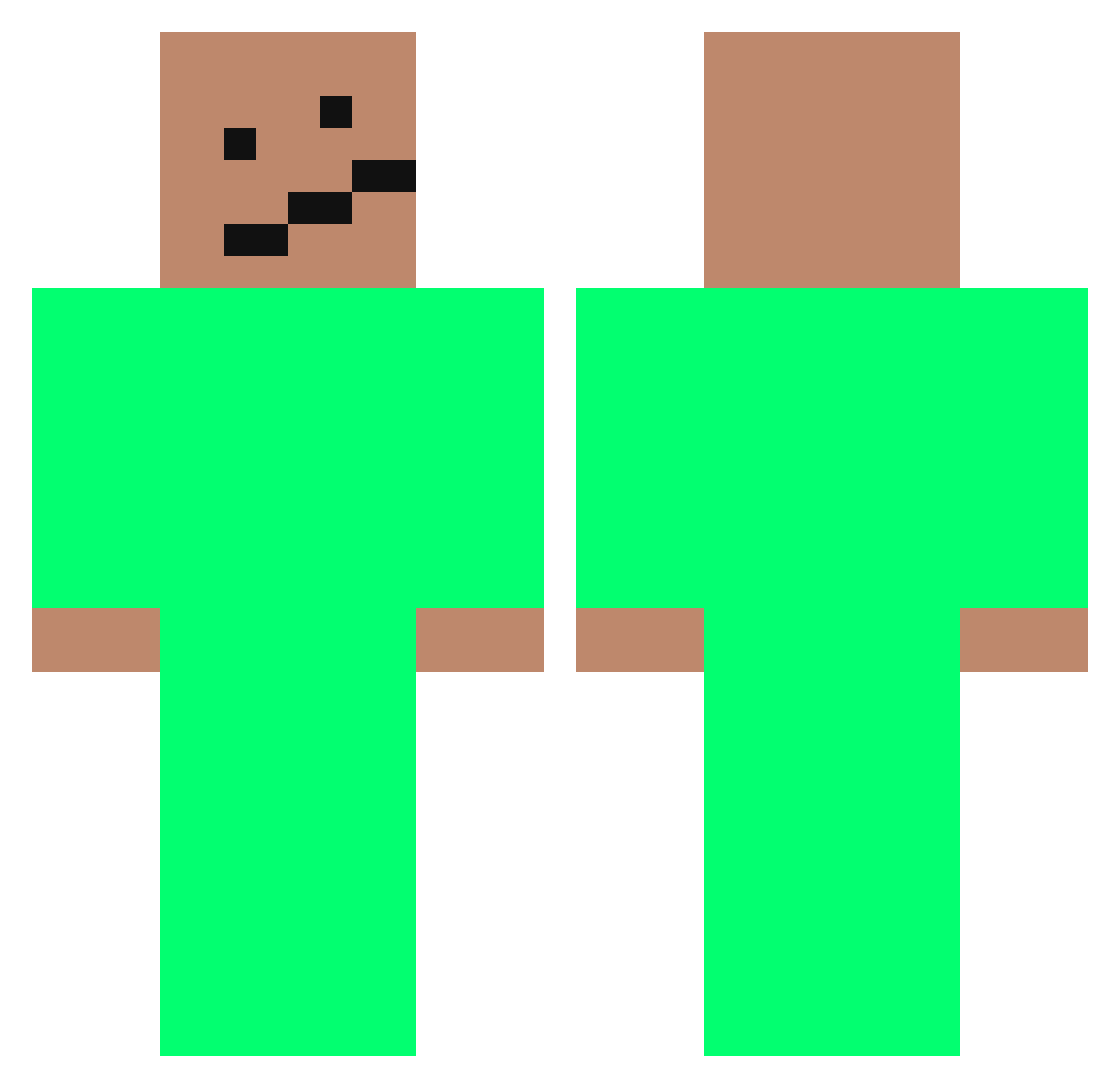 vnit3 Minecraft skin, front and back view