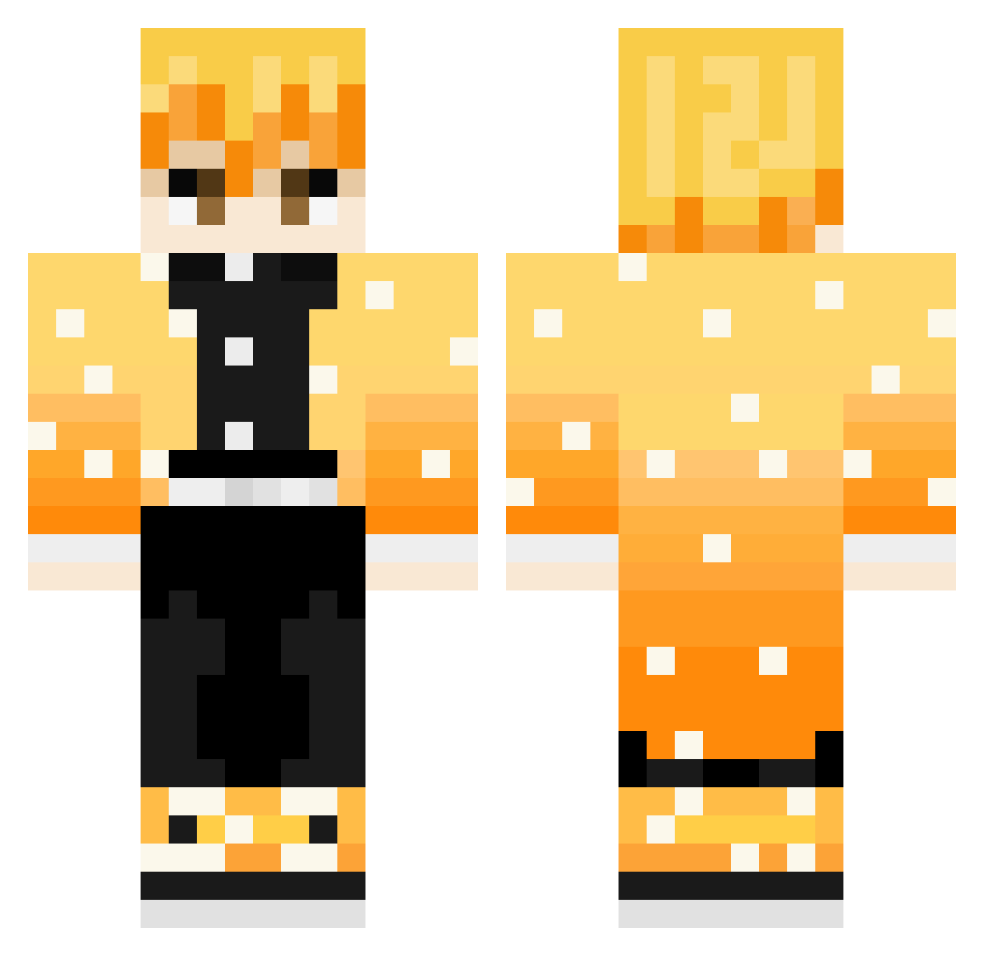 cerealwithwater Minecraft skin, front and back view