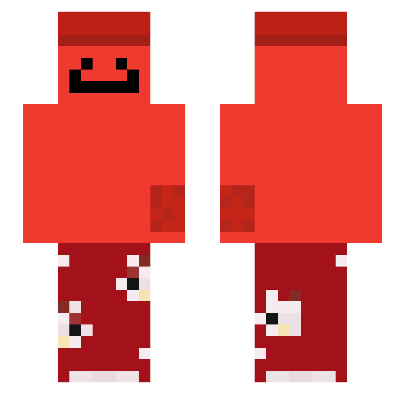 rotesmanschgala Minecraft skin, front and back view