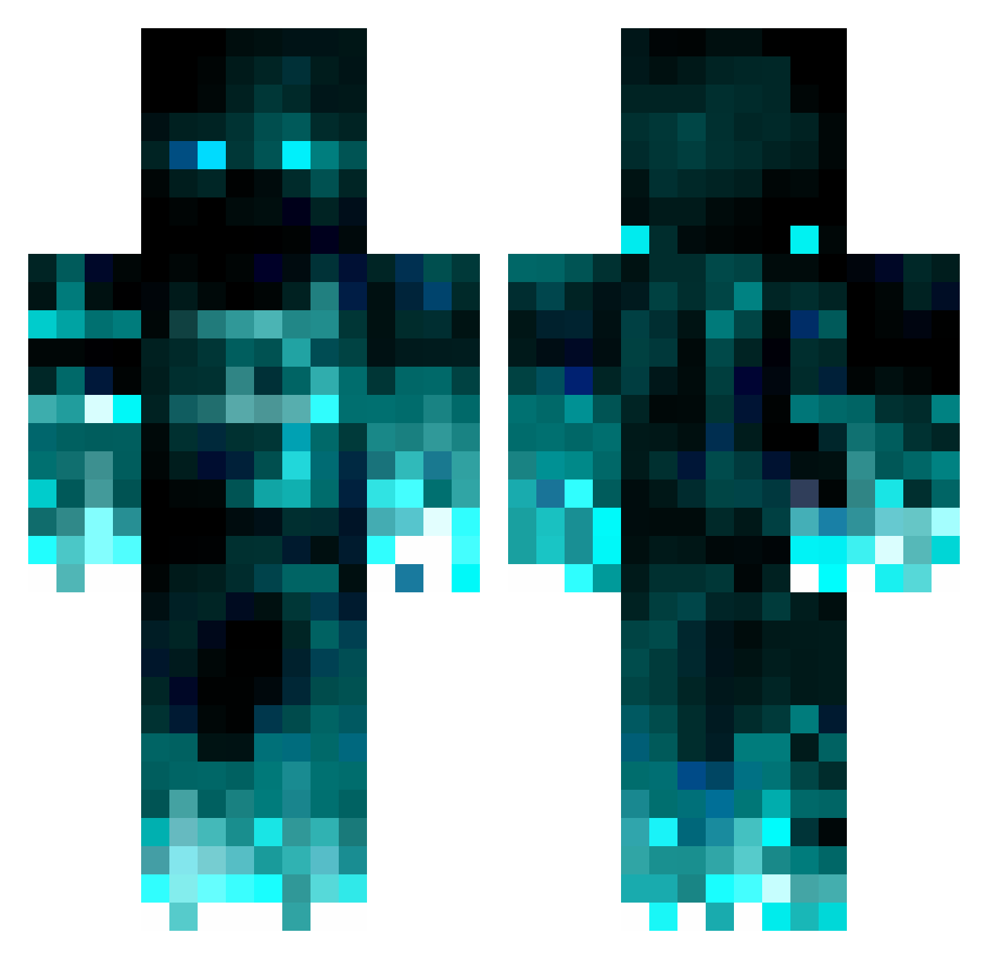 Harshening Minecraft skin, front and back view