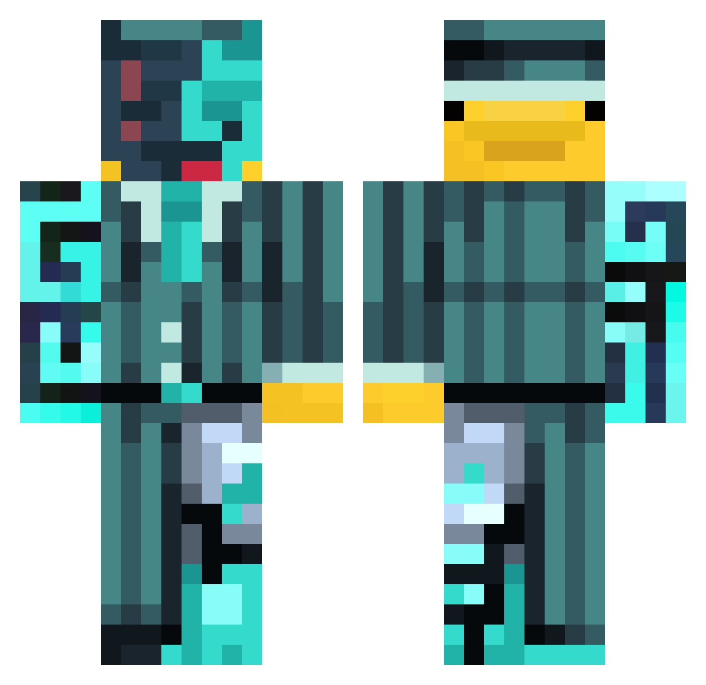 ReChemix Minecraft skin, front and back view