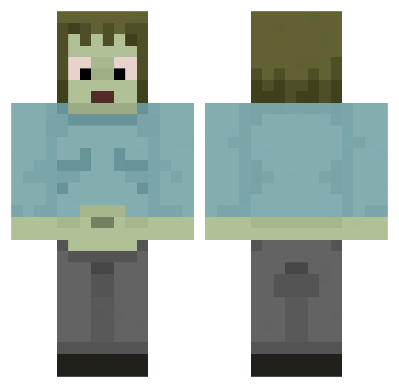 sammoswag Minecraft skin, front and back view