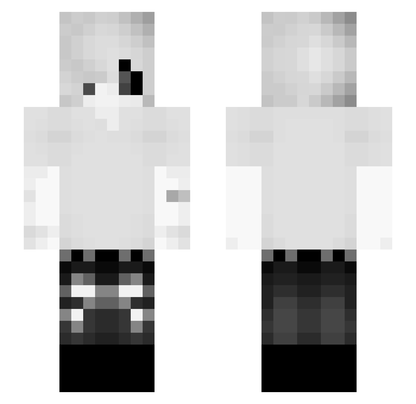 Xvqd Minecraft skin, front and back view