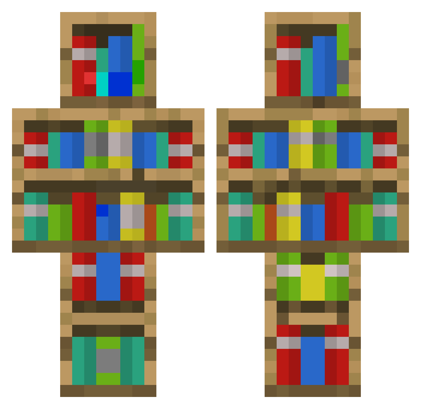 Tryxon_ Minecraft skin, front and back view