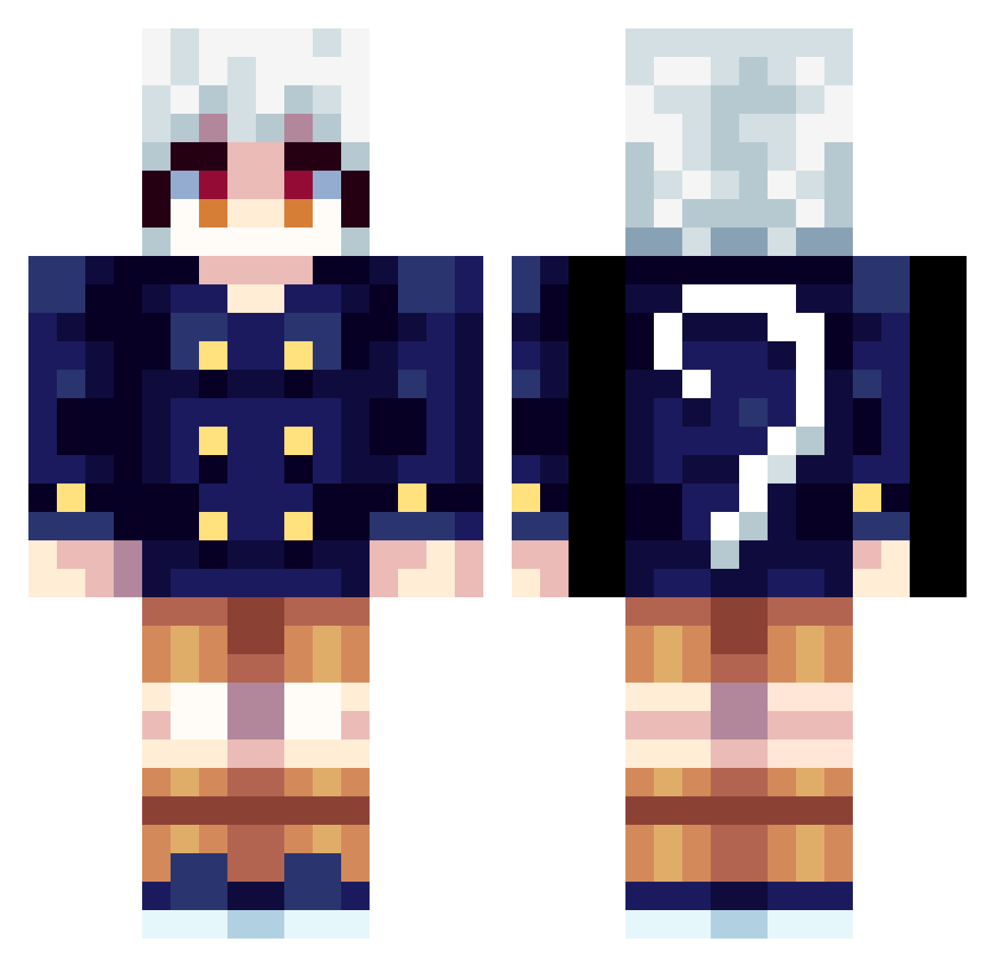 Ortkap Minecraft skin, front and back view