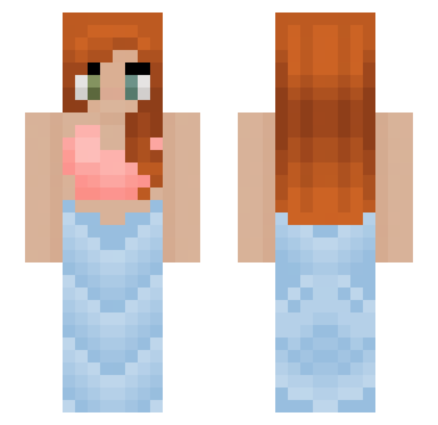 hyunjinluvsfelix Minecraft skin, front and back view