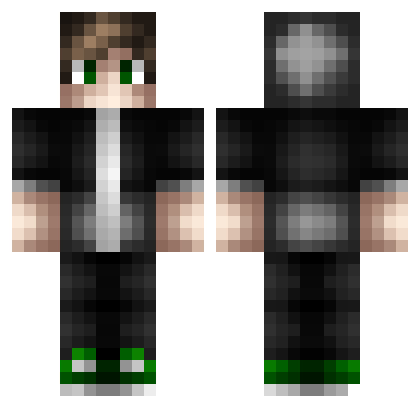 ByHuysuz Minecraft skin, front and back view