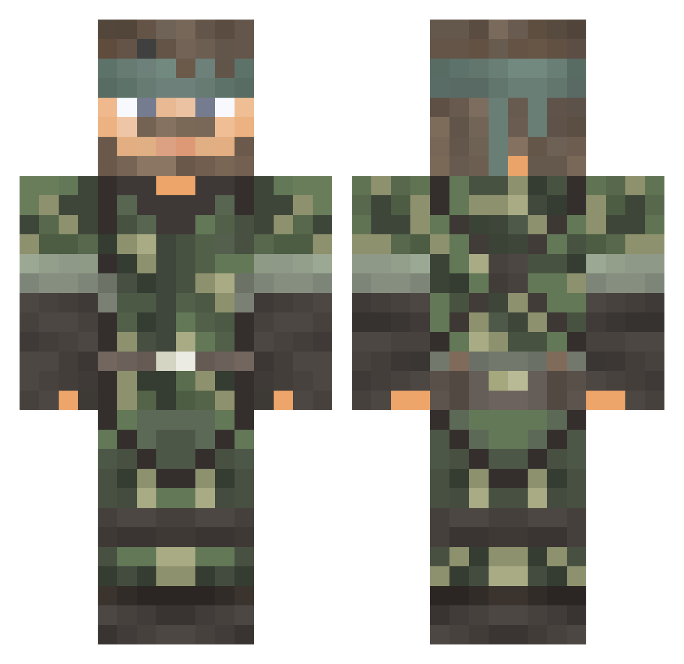 Samwell_Regester Minecraft skin, front and back view
