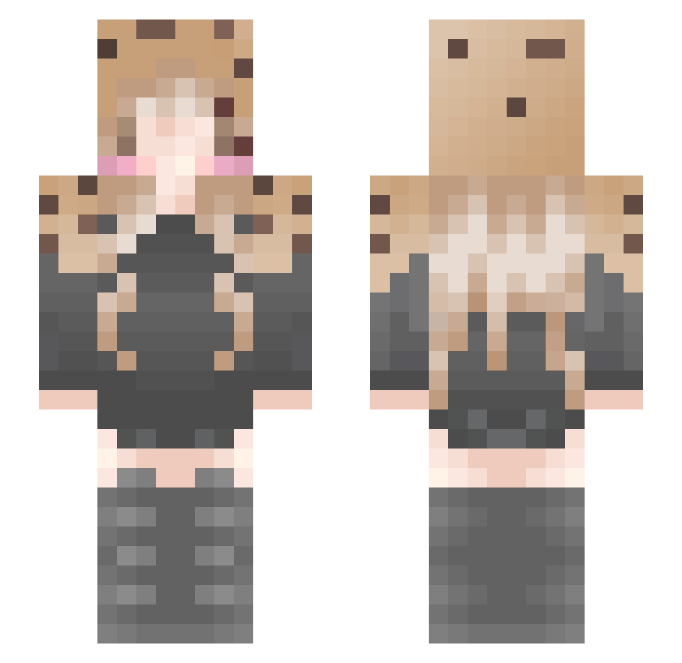 jiqxq Minecraft skin, front and back view