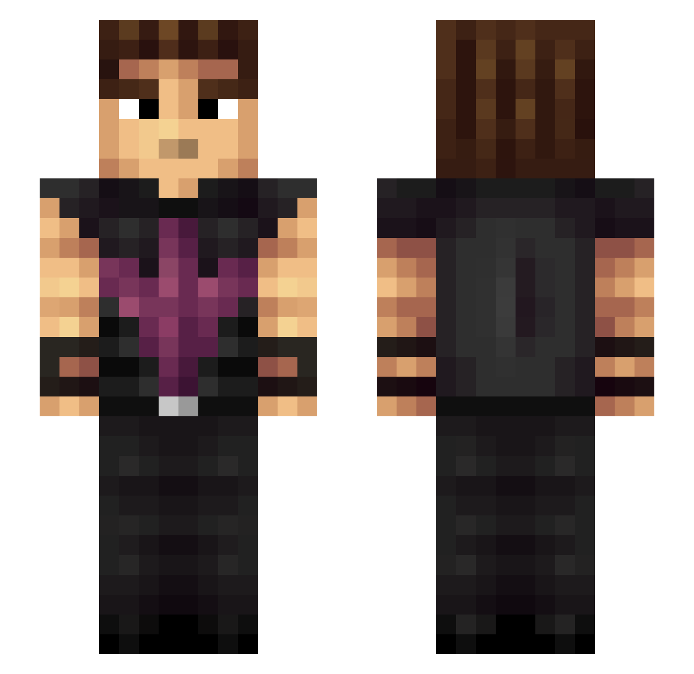 Erinys84 Minecraft skin, front and back view