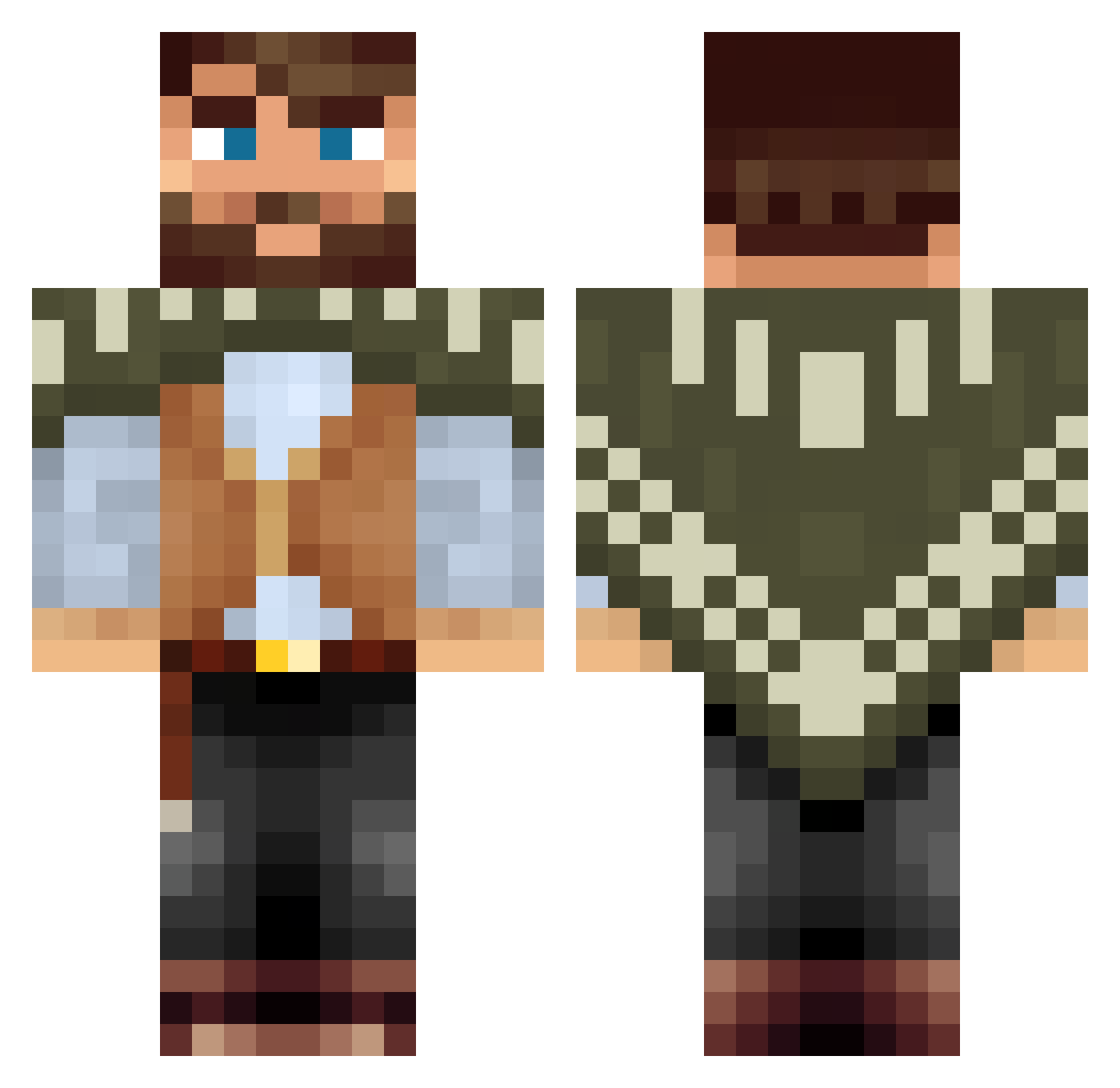 warnymph Minecraft skin, front and back view