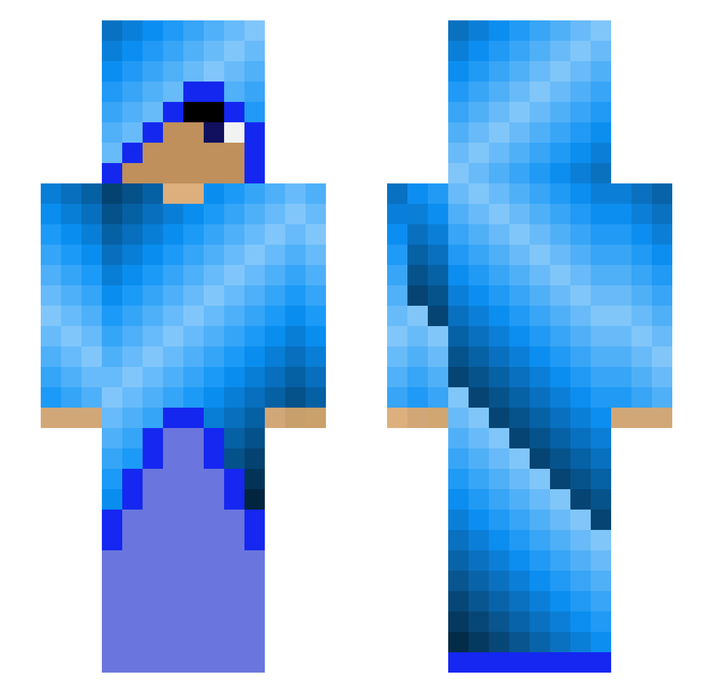 WaterGod333 Minecraft skin, front and back view