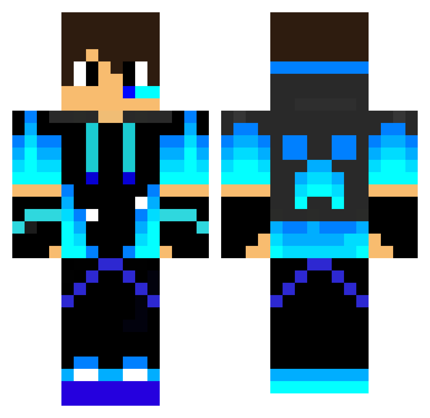 Epilibrium Minecraft skin, front and back view