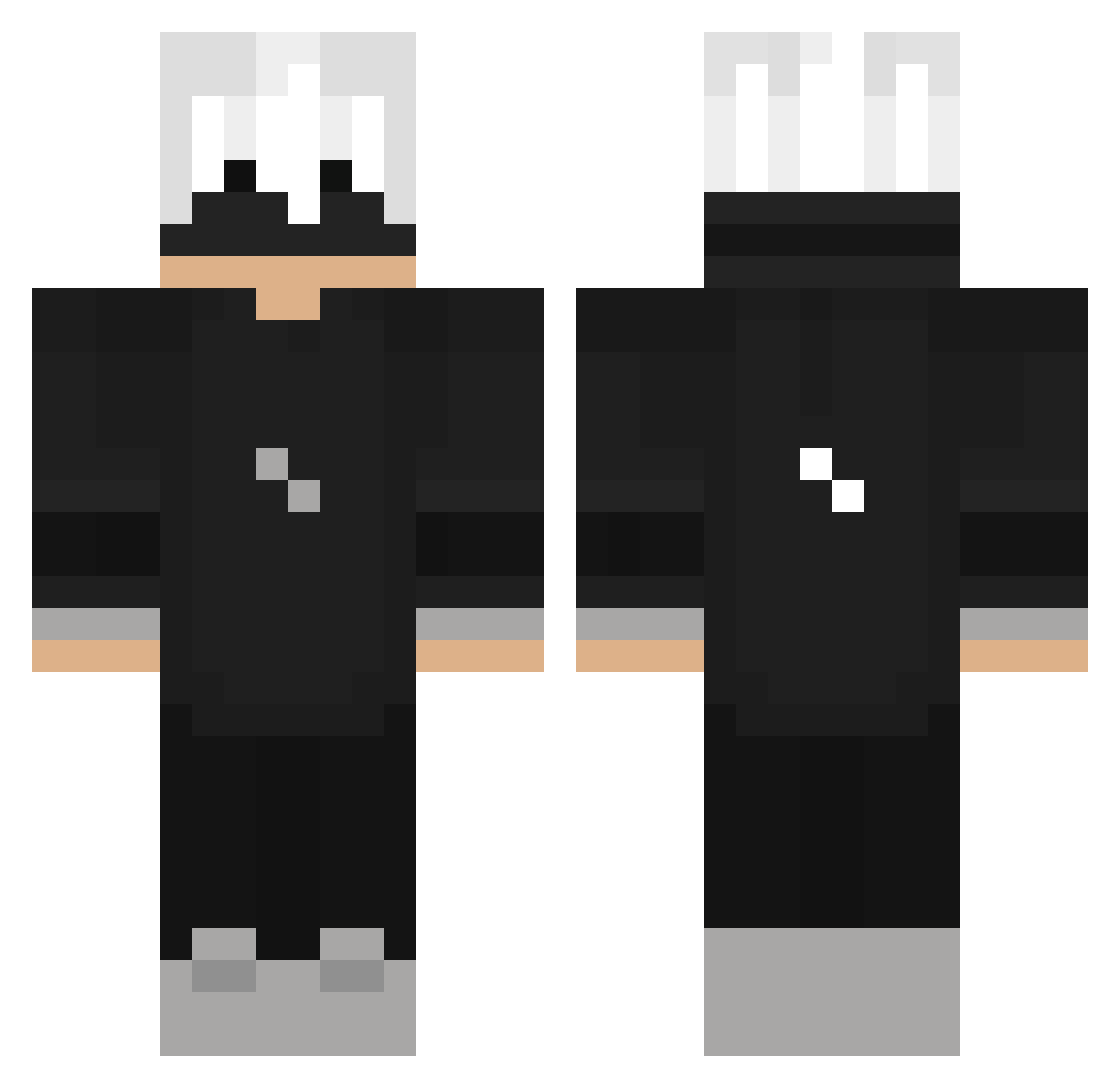 Vegoista Minecraft skin, front and back view