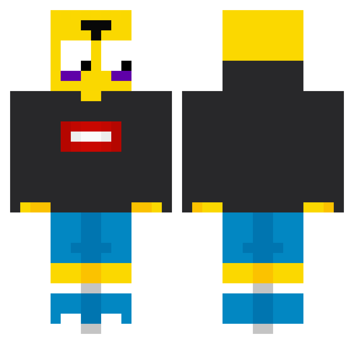 SrTeteBr2 Minecraft skin, front and back view