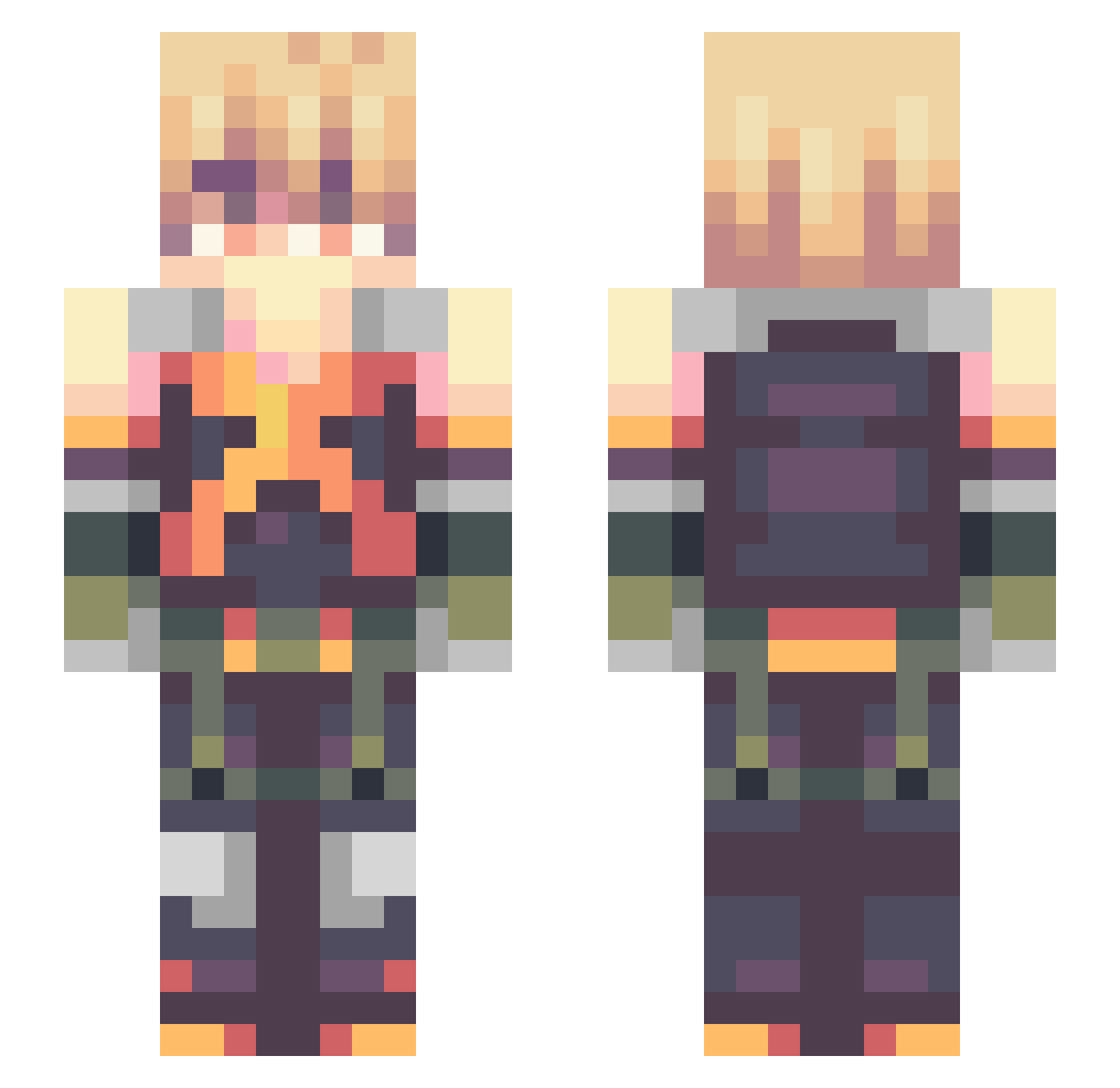 DoragonCommunity Minecraft skin, front and back view
