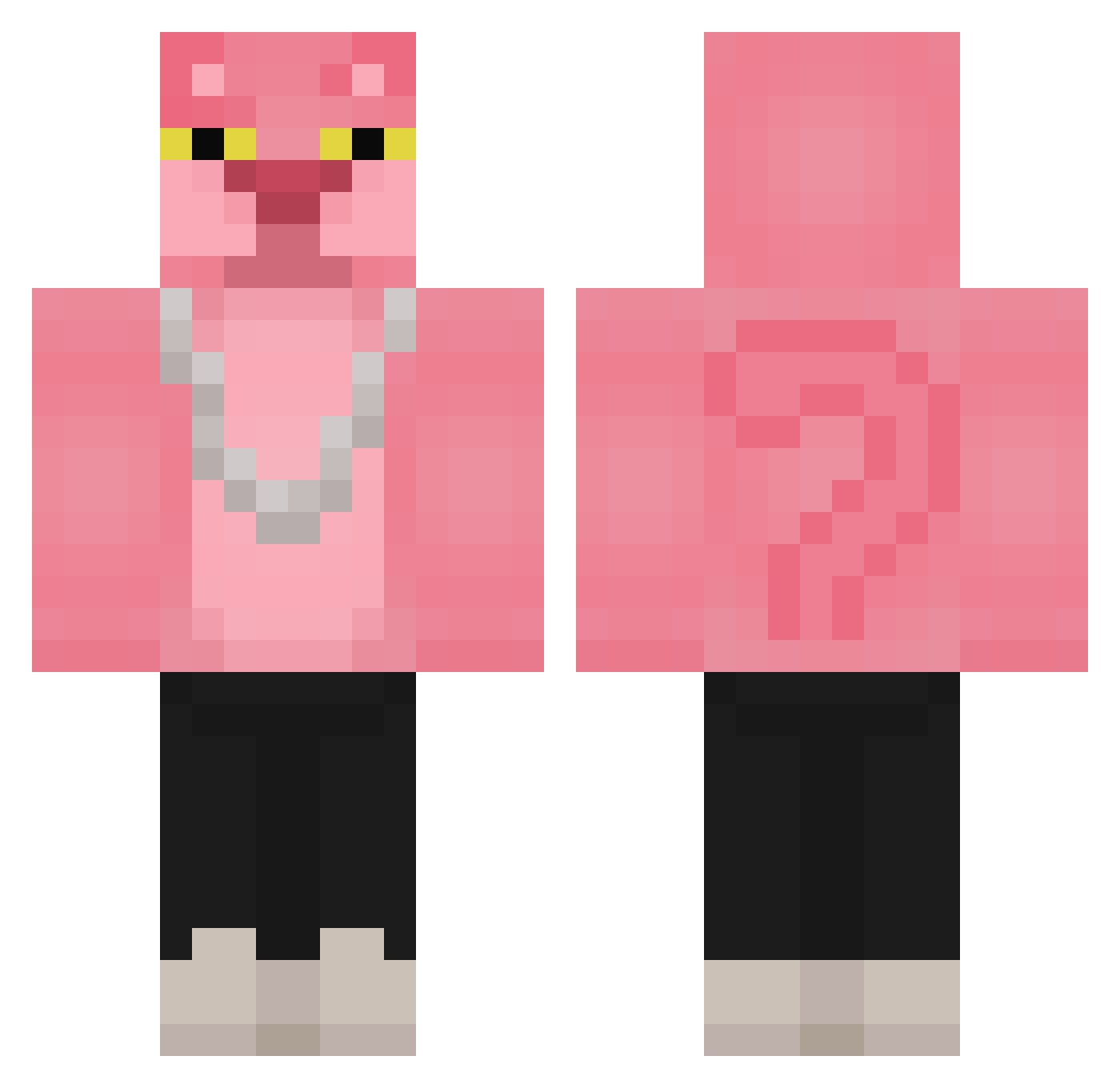 Kajooboy Minecraft skin, front and back view