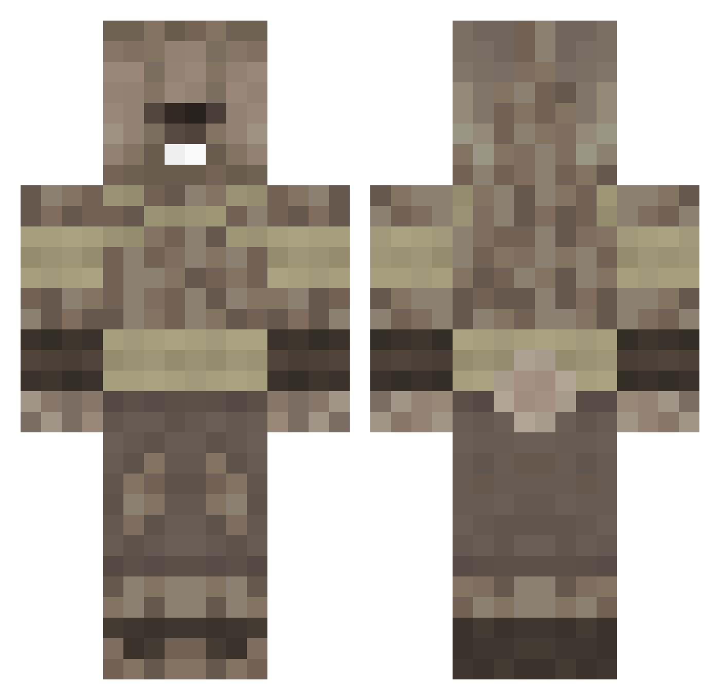 Kroliksonek Minecraft skin, front and back view