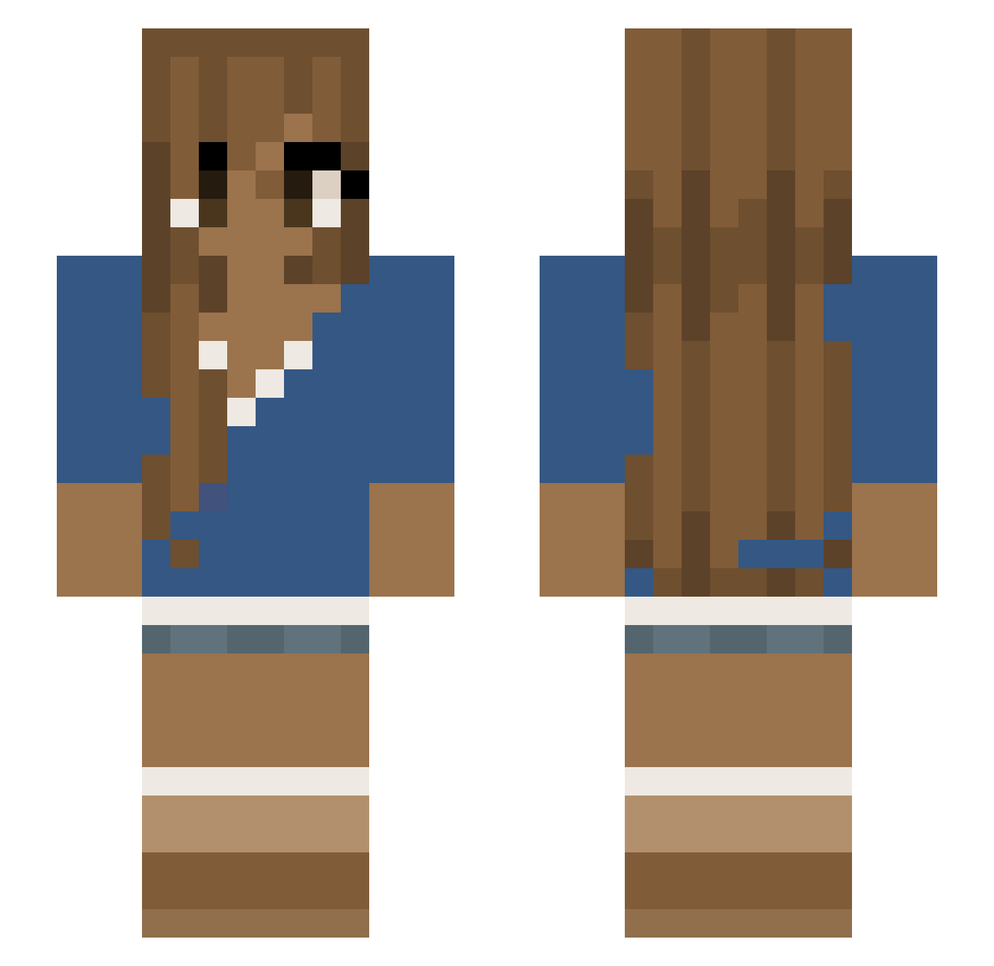 ripsullengirl Minecraft skin, front and back view