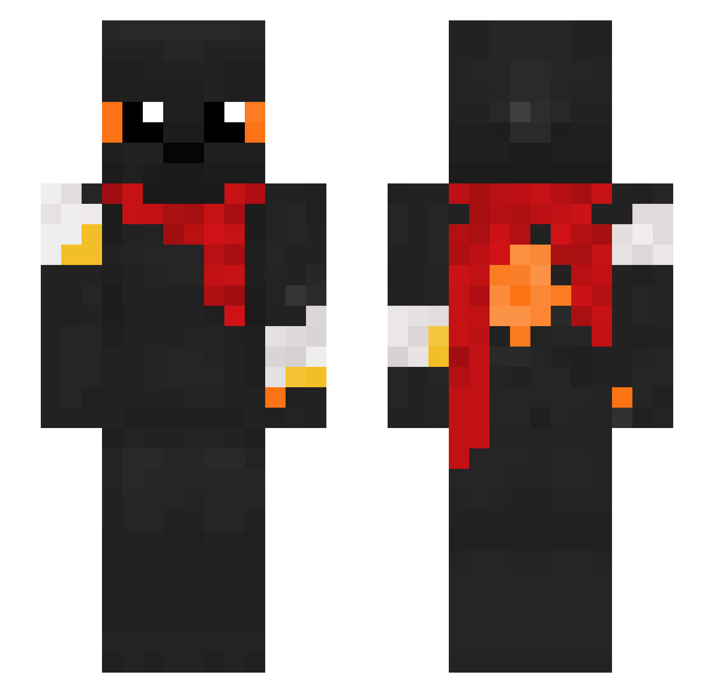 Techno_Krakatoa Minecraft skin, front and back view