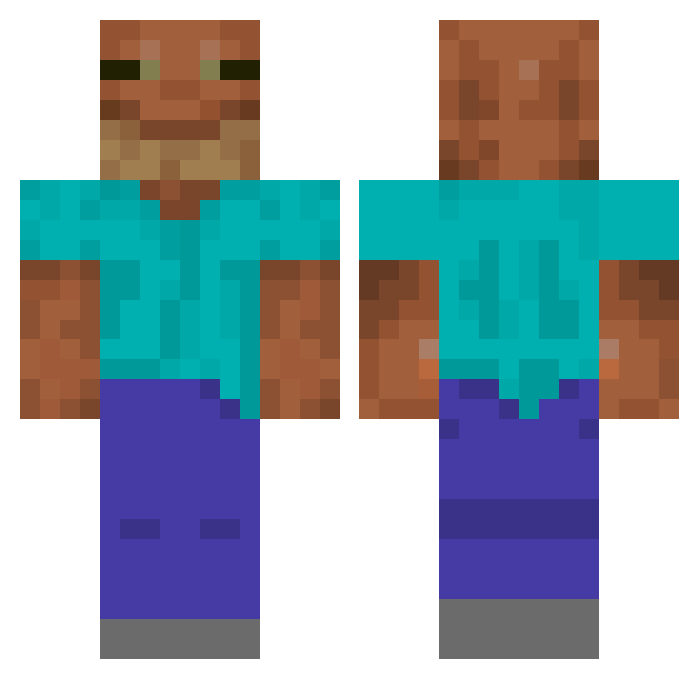 ooobay Minecraft skin, front and back view