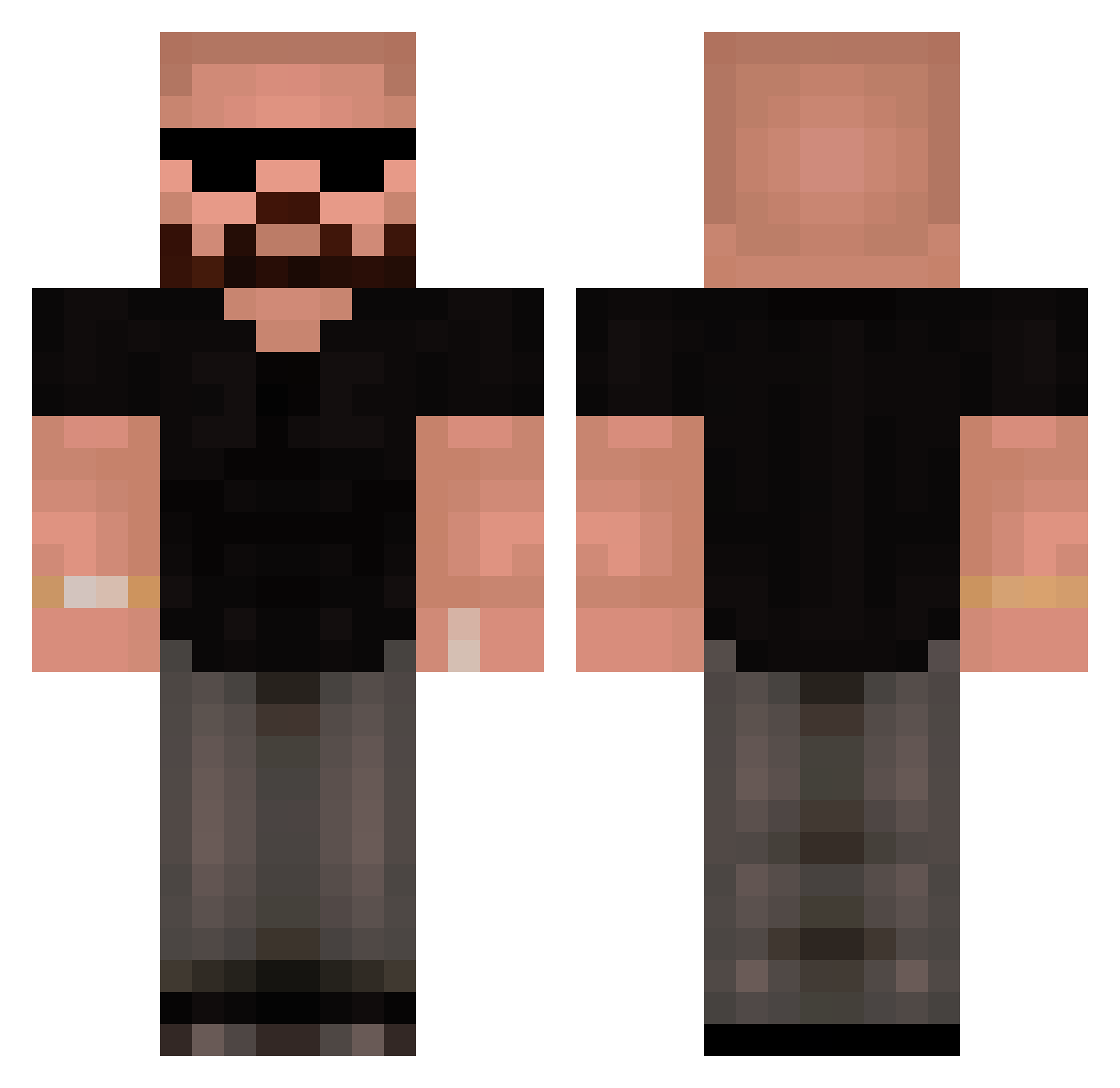 the_nacho_cheese Minecraft skin, front and back view