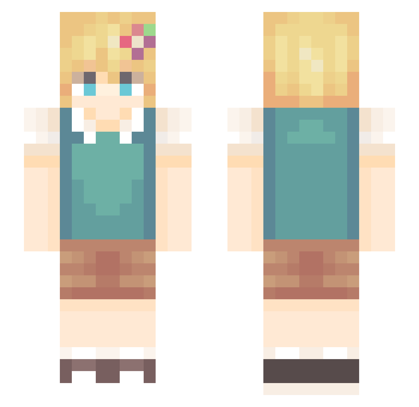 Hyo Minecraft skin, front and back view
