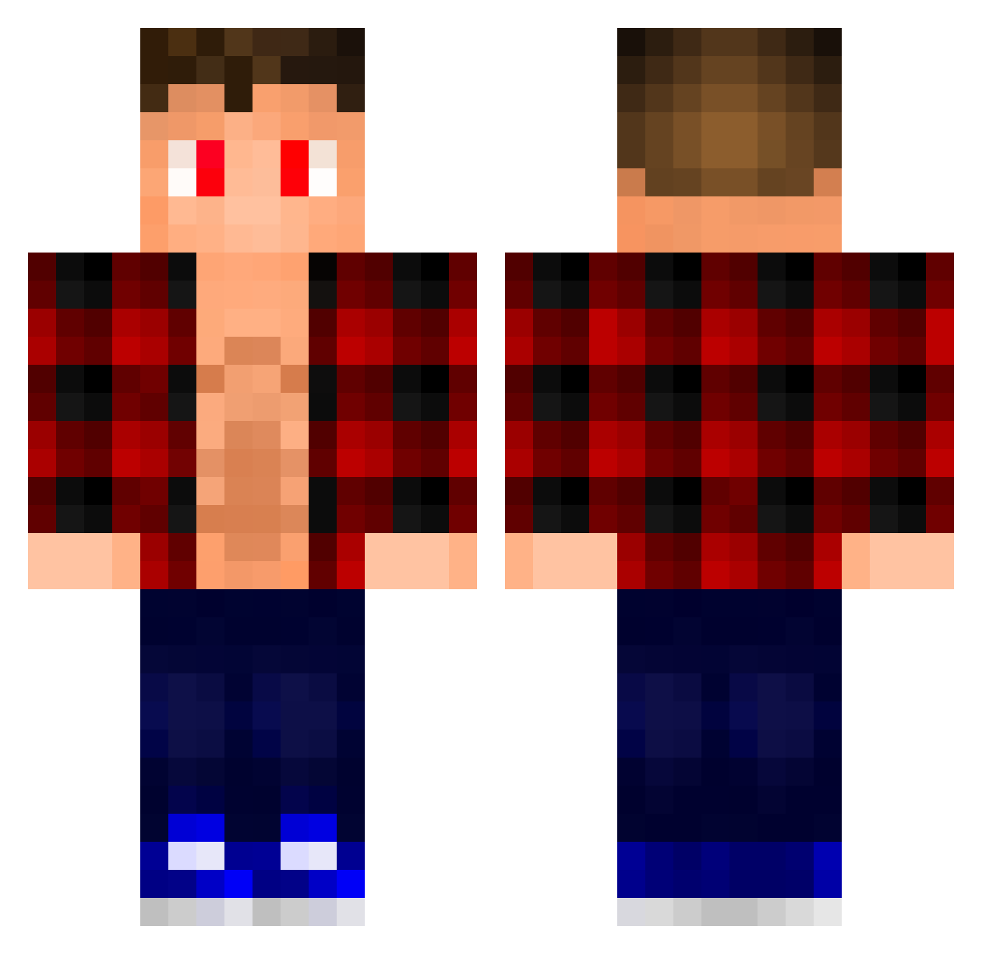 StenSMG Minecraft skin, front and back view
