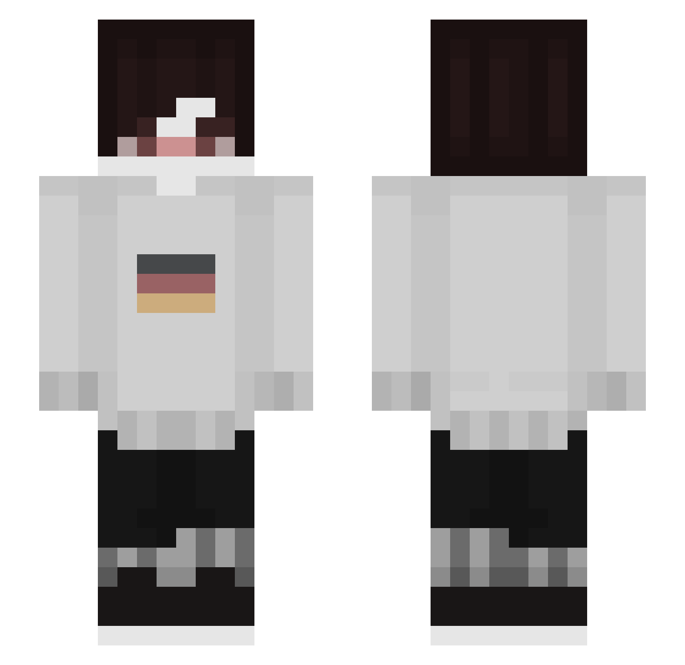 Willzry Minecraft skin, front and back view