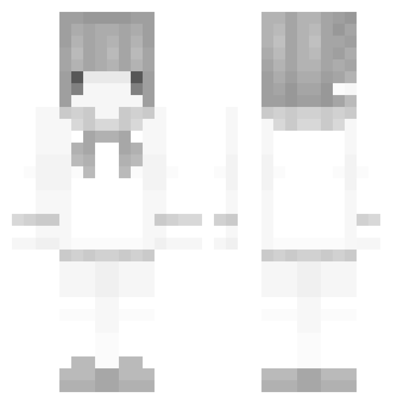Yachix Minecraft skin, front and back view