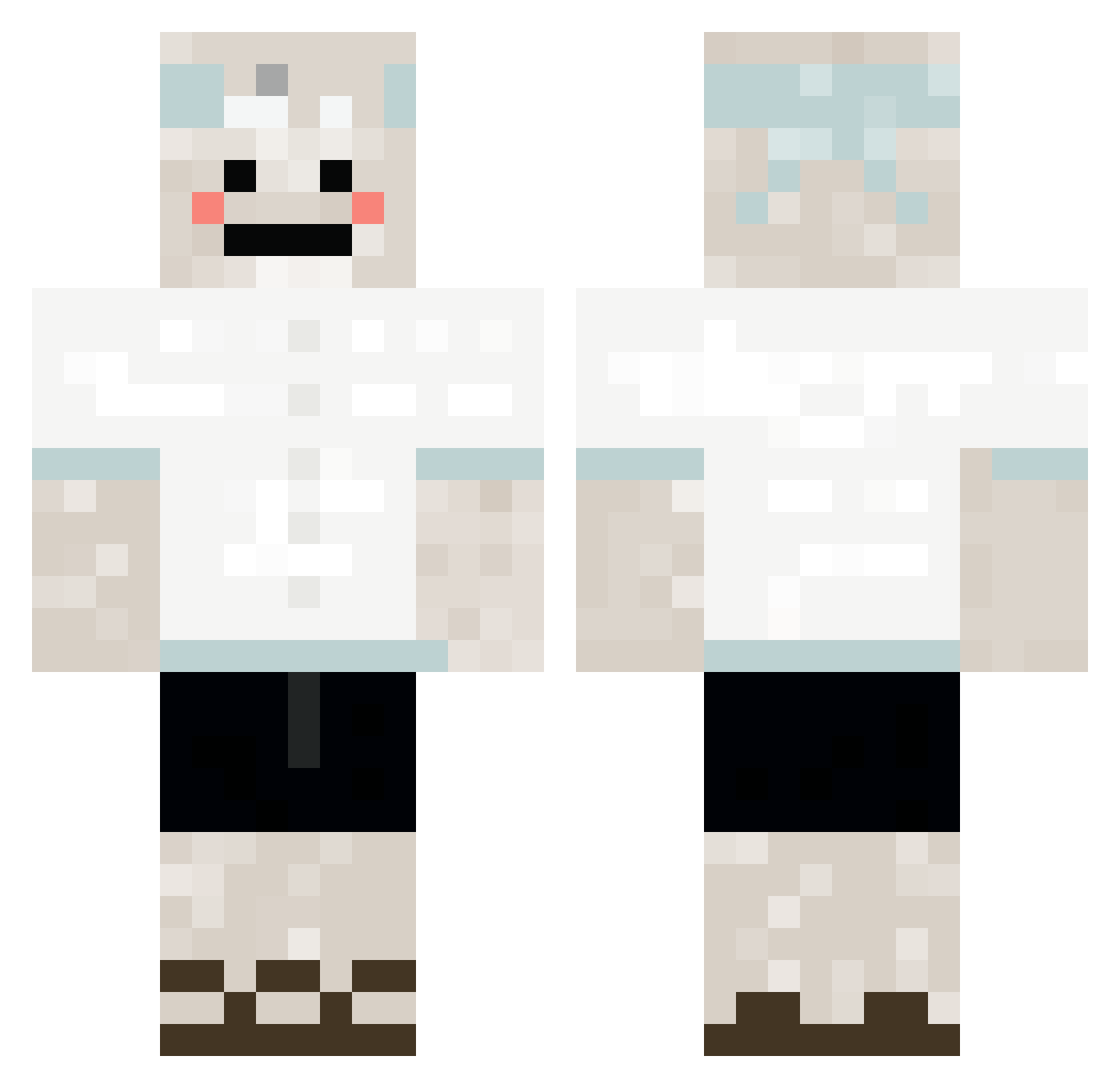 Revxlation Minecraft skin, front and back view
