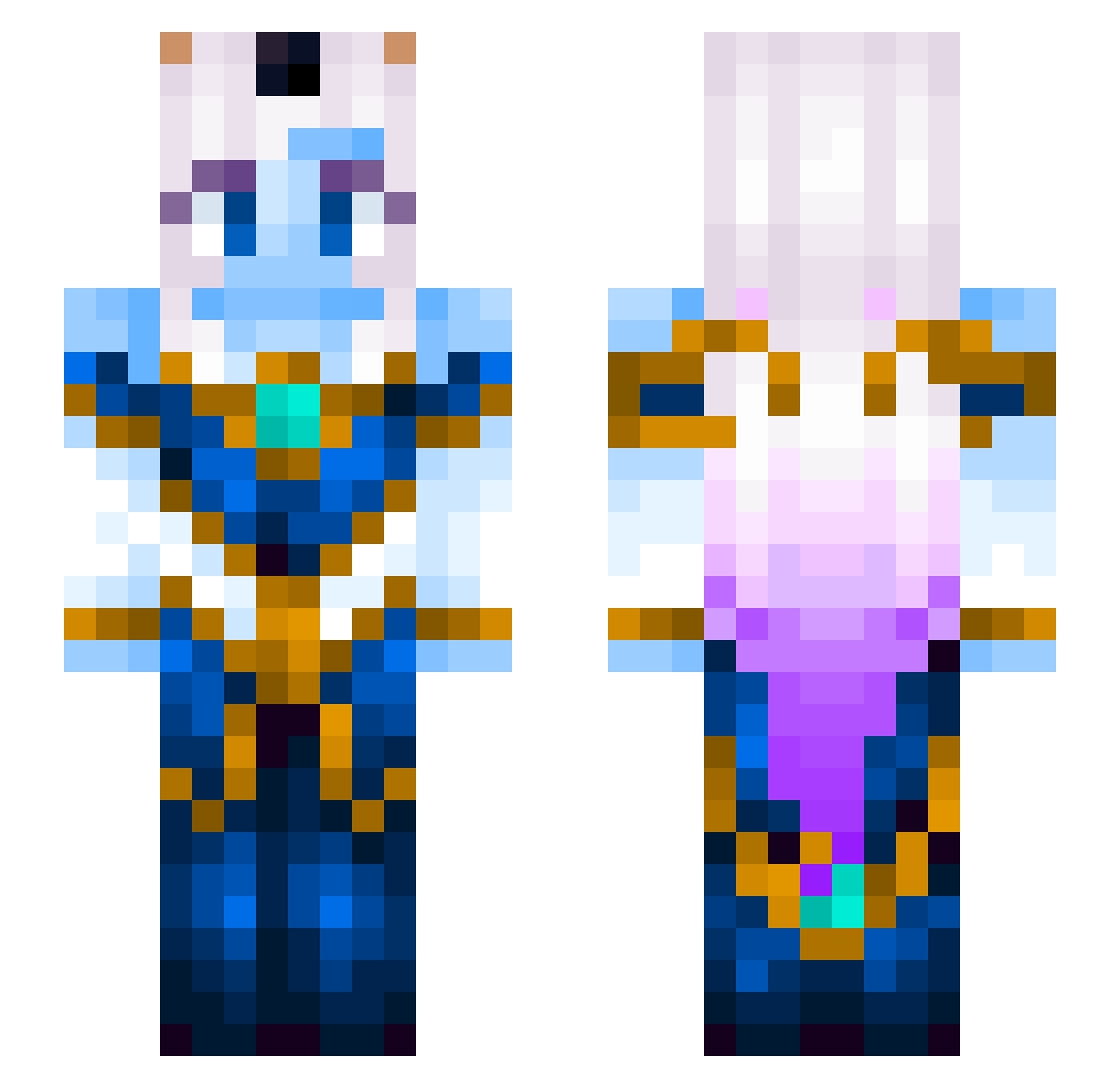 Lavelic1 Minecraft skin, front and back view