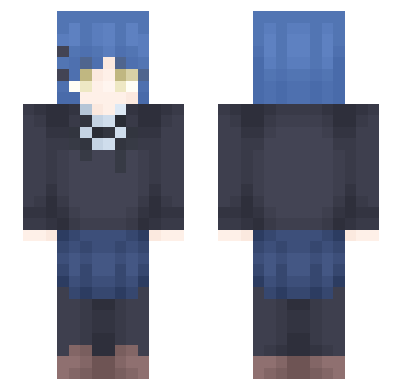 Ryanthepro49 Minecraft skin, front and back view