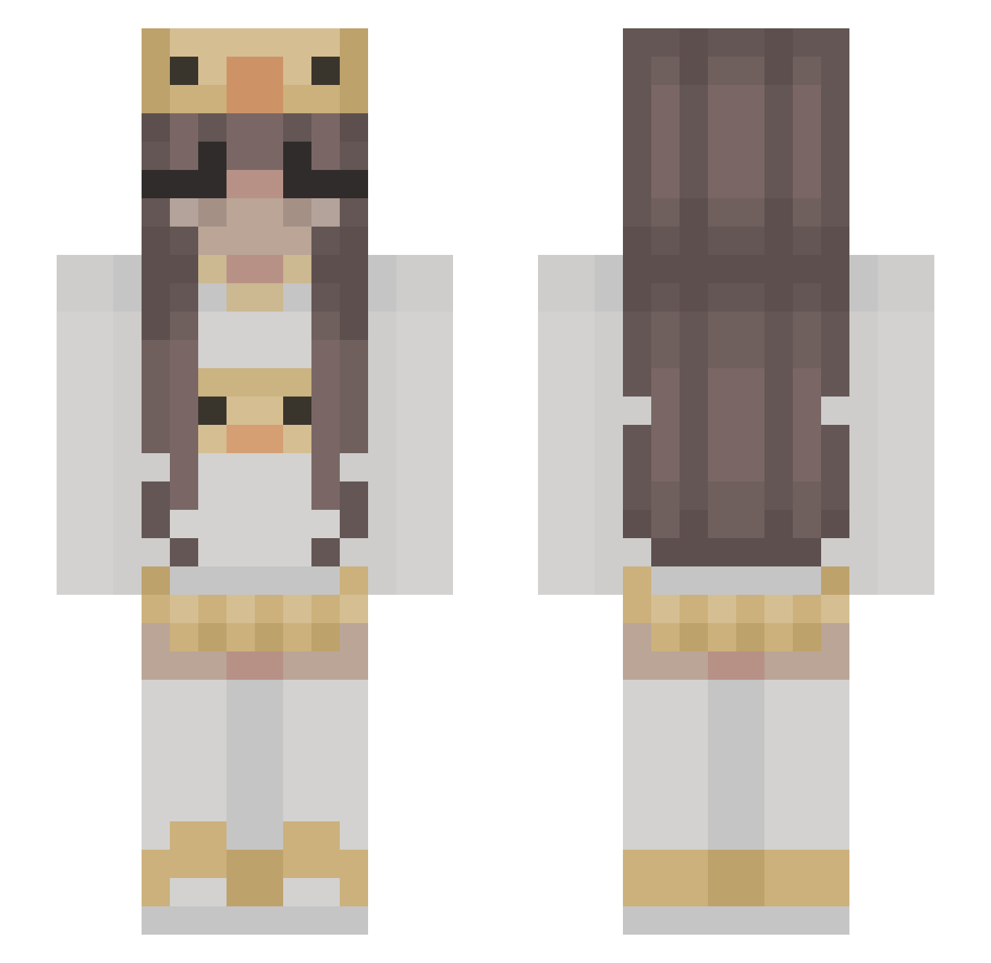 XxElisabethxX Minecraft skin, front and back view