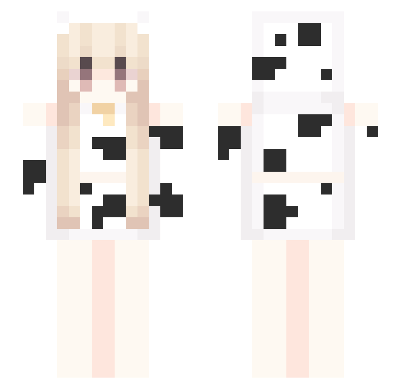 zJowi Minecraft skin, front and back view