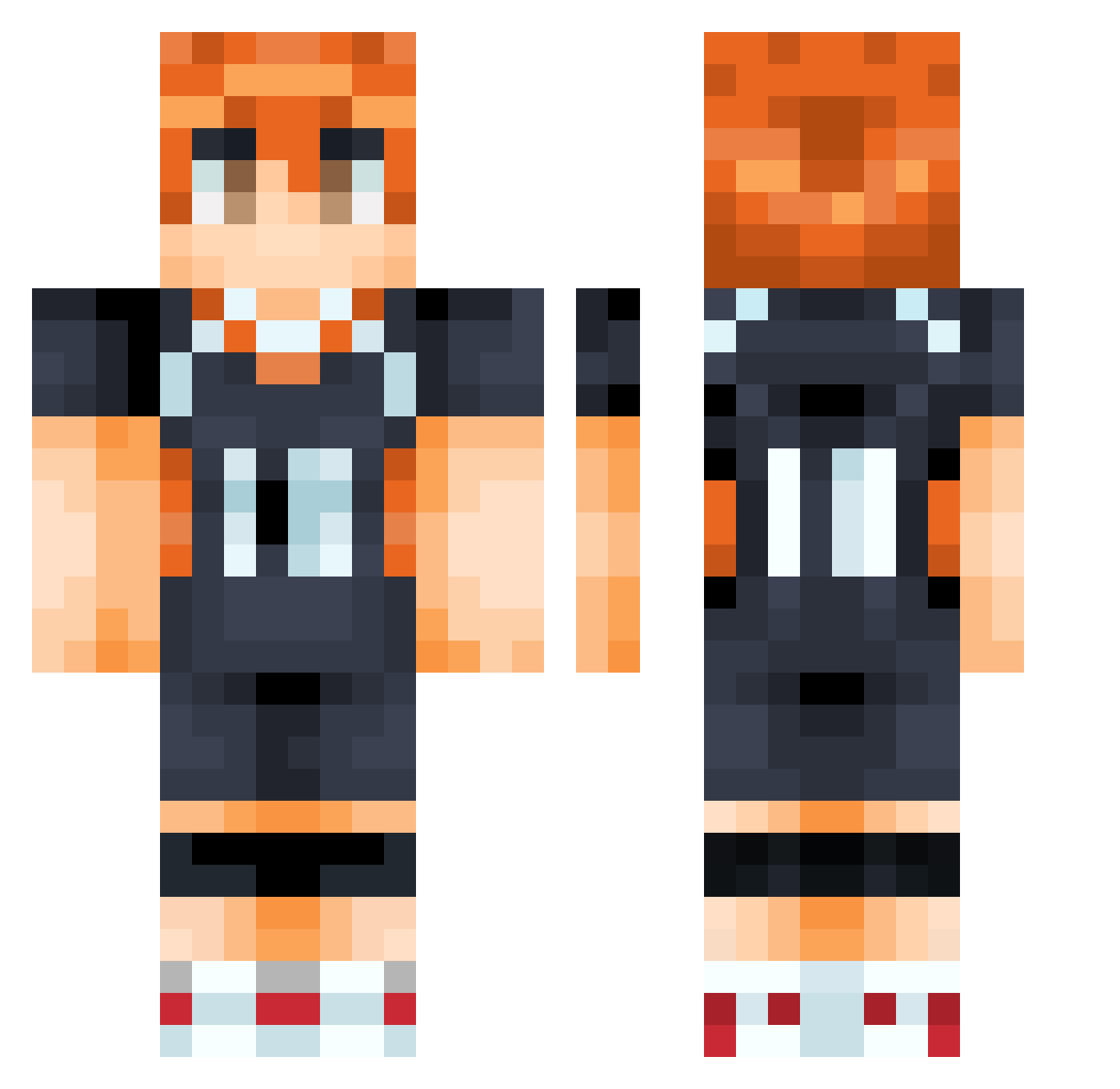 Trickle Minecraft skin, front and back view