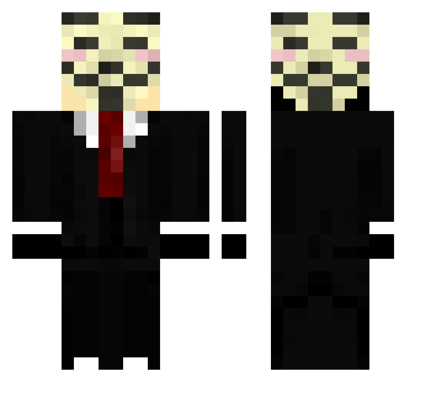 SoVaChi Minecraft skin, front and back view