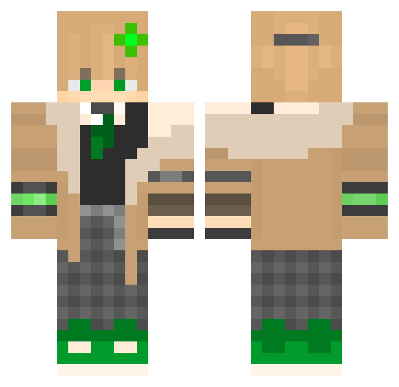 Play_again2 Minecraft skin, front and back view