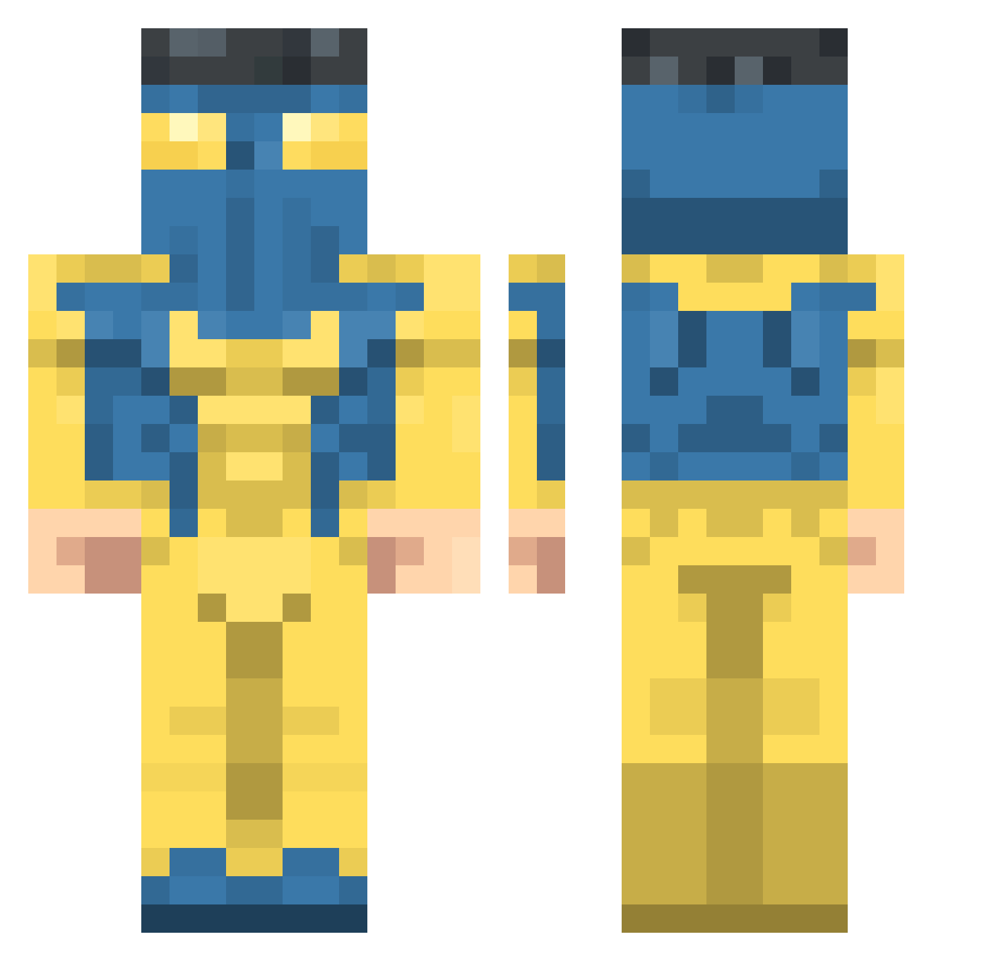 ZannXe Minecraft skin, front and back view