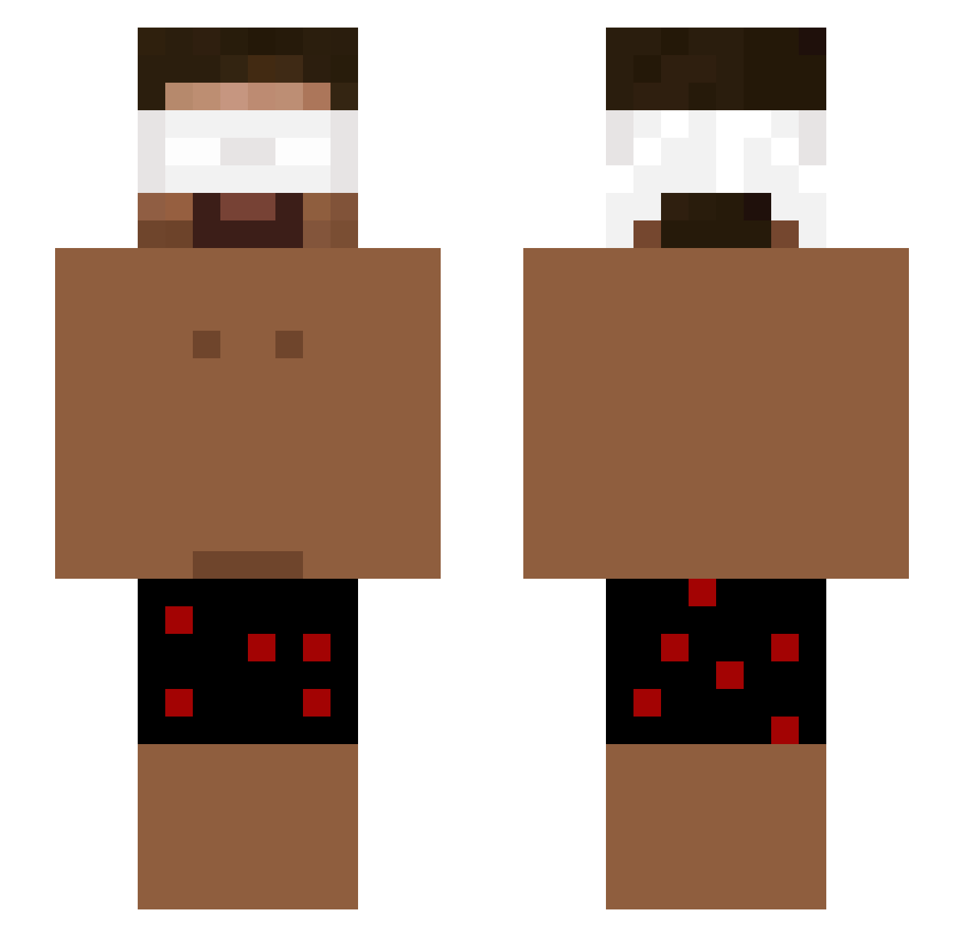 DeadReset Minecraft skin, front and back view