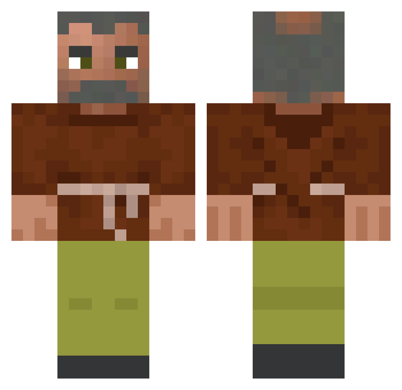 Nichtsss Minecraft skin, front and back view