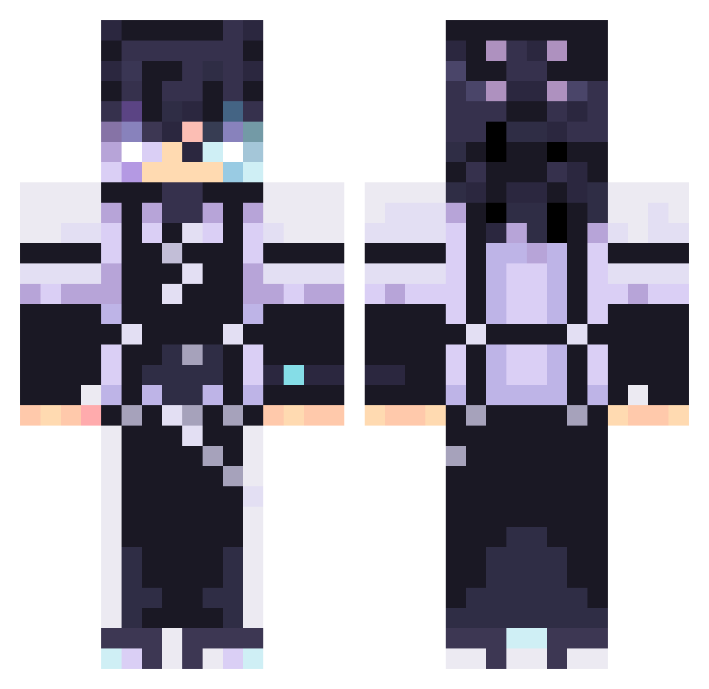 Pulsatilla Minecraft skin, front and back view