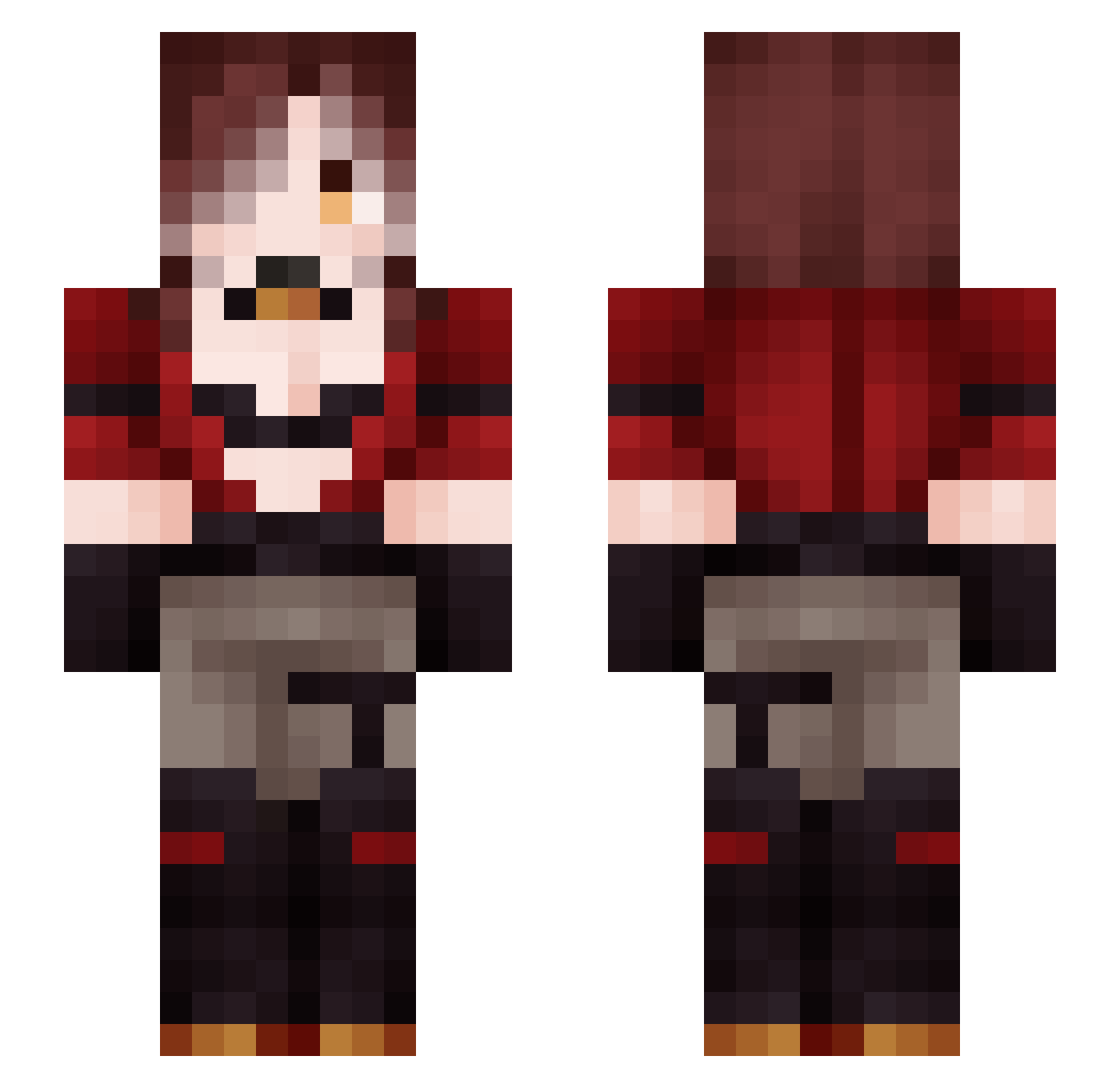 Fenukii Minecraft skin, front and back view