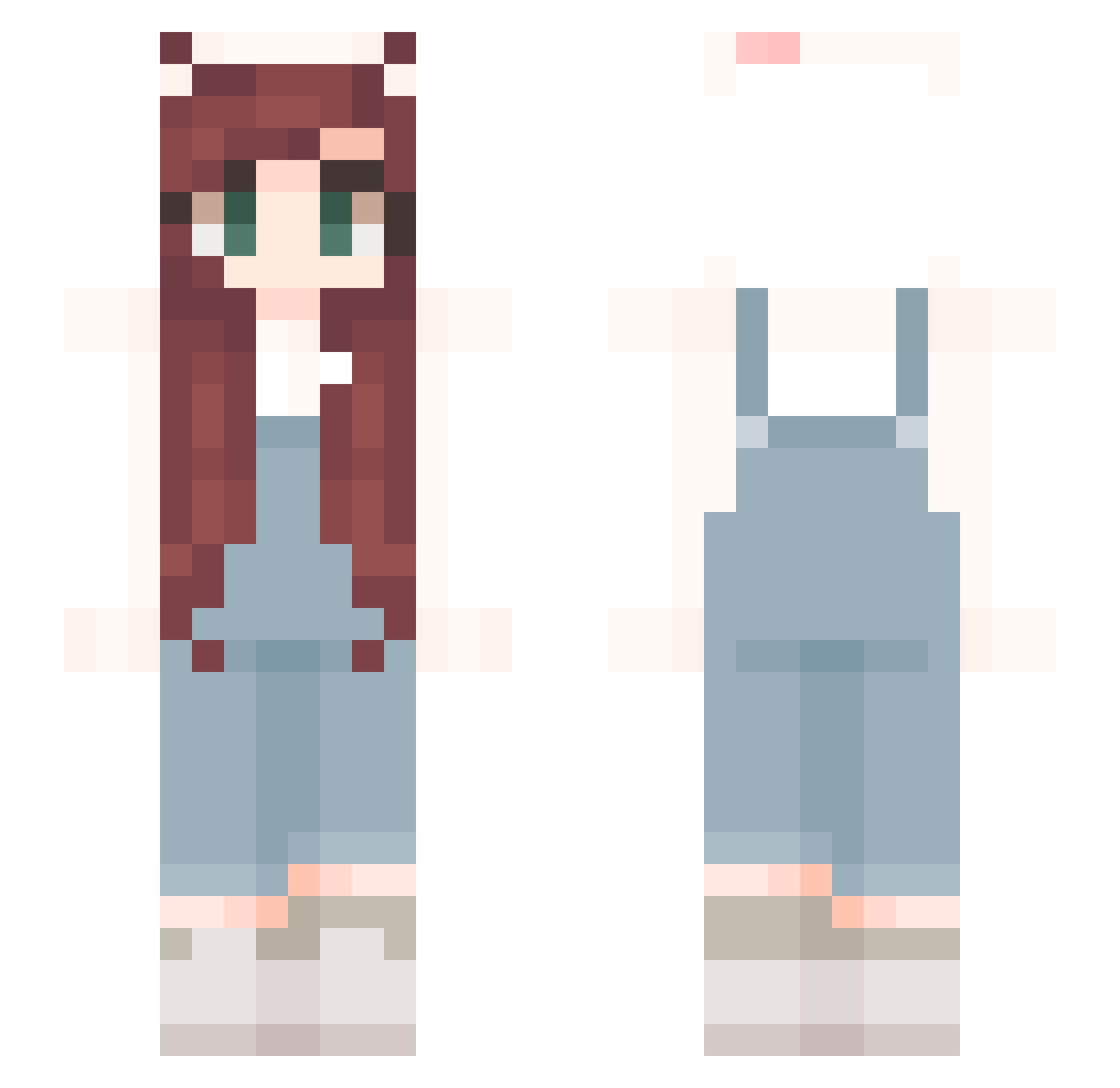 Galina Minecraft skin, front and back view