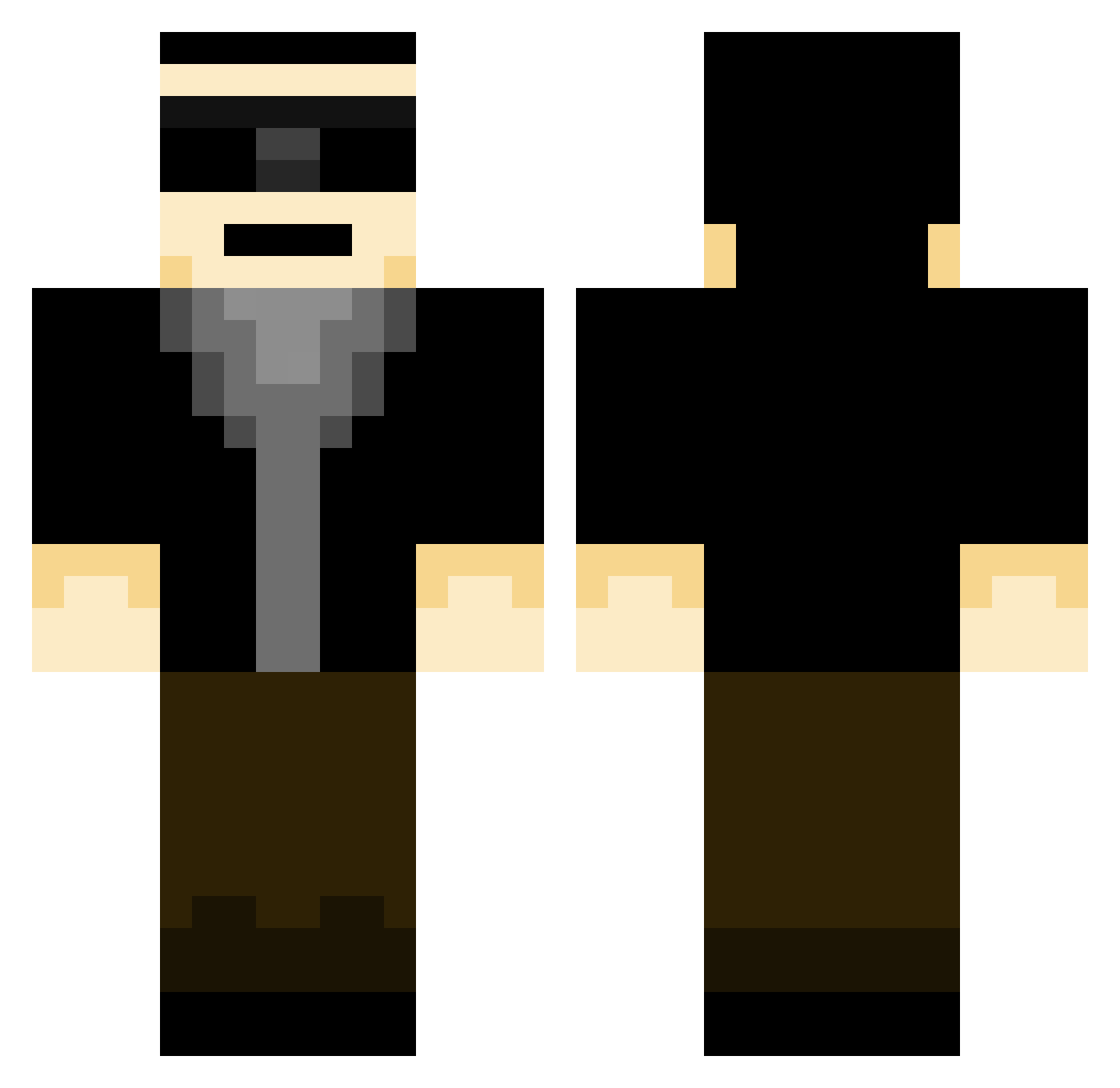 Vice_png Minecraft skin, front and back view