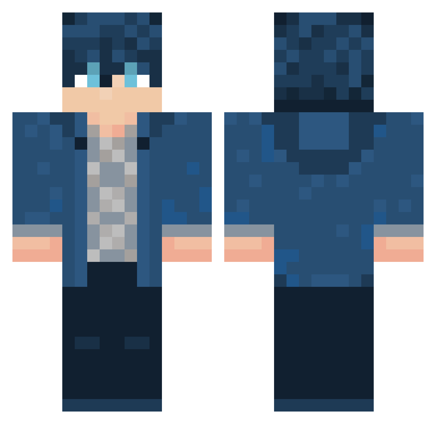 Rina24 Minecraft skin, front and back view