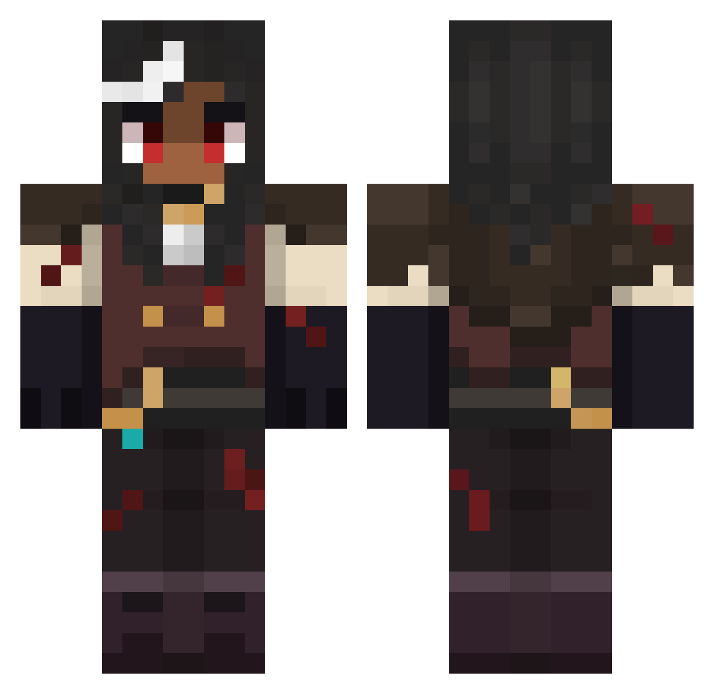 Stormcatchers Minecraft skin, front and back view